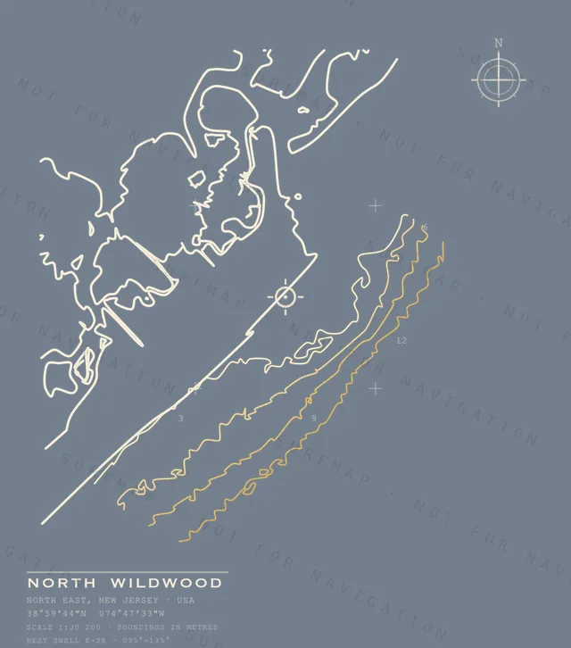 North Wildwood chart, the full artwork printed on the back