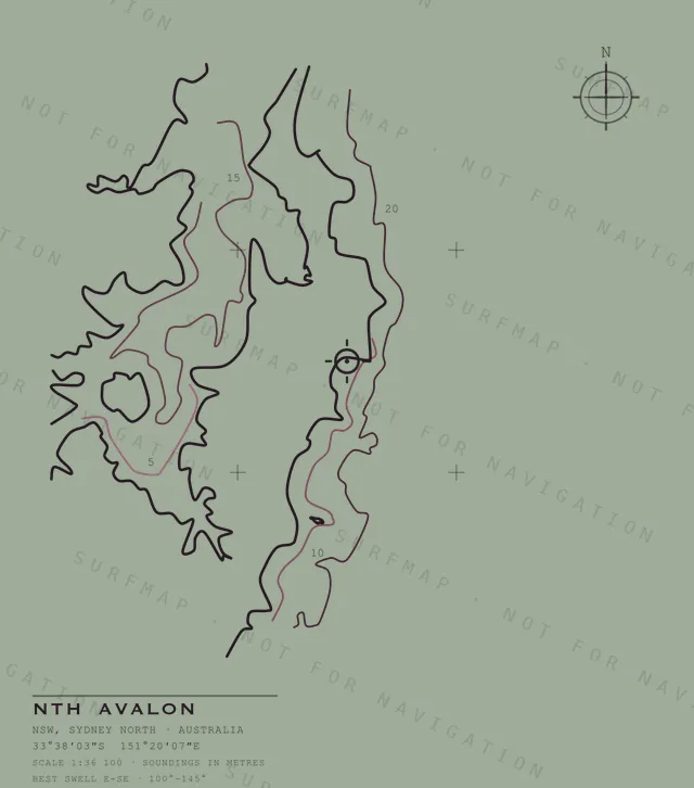 Nth Avalon chart, the full artwork printed on the back