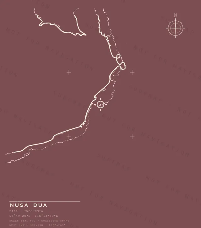 Nusa Dua chart, the full artwork printed on the back