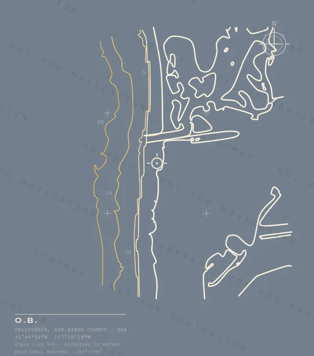 O.B. chart, the full artwork printed on the back