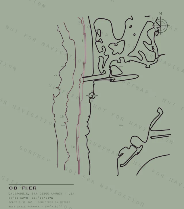 OB Pier chart, the full artwork printed on the back
