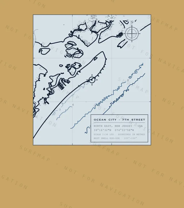 Ocean City - 7th Street chart, the full artwork printed on the back