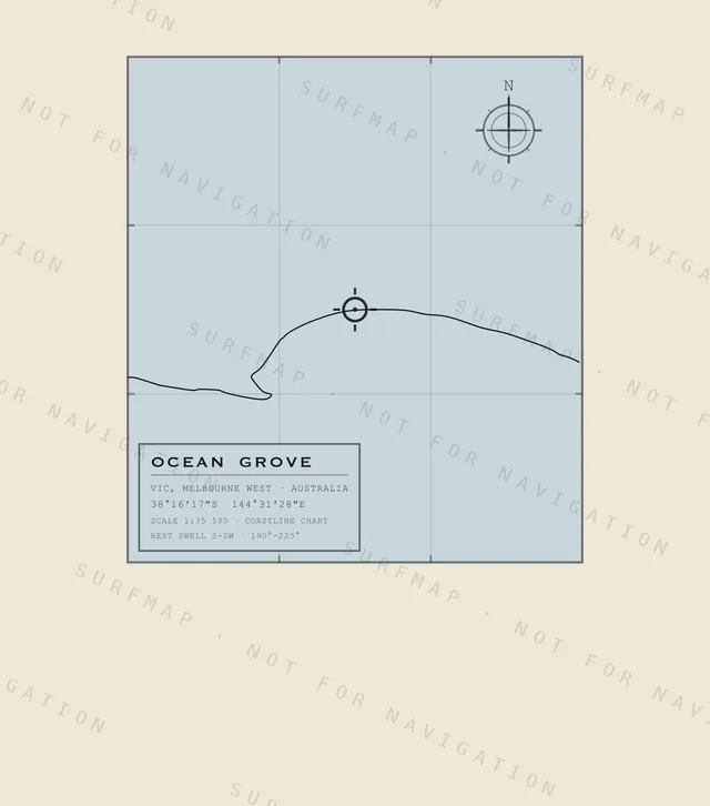 Ocean Grove chart, the full artwork printed on the back
