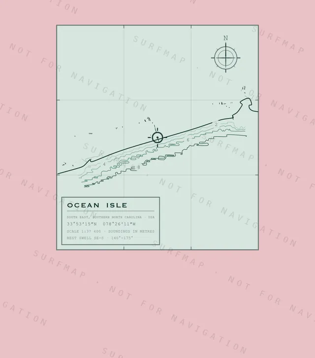 Ocean Isle chart, the full artwork printed on the back
