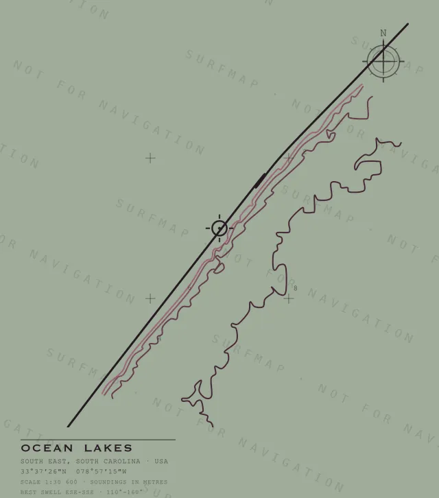 Ocean Lakes chart, the full artwork printed on the back