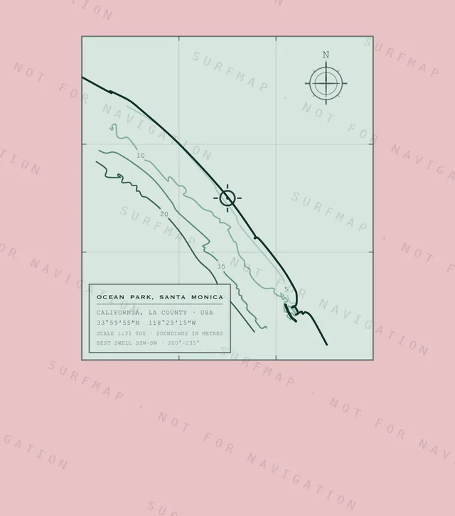 Ocean Park, Santa Monica chart, the full artwork printed on the back
