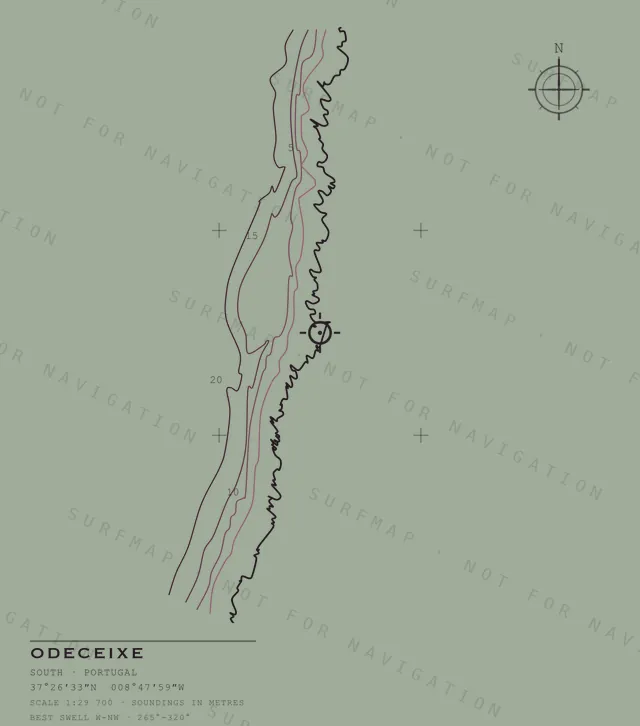 Odeceixe chart, the full artwork printed on the back