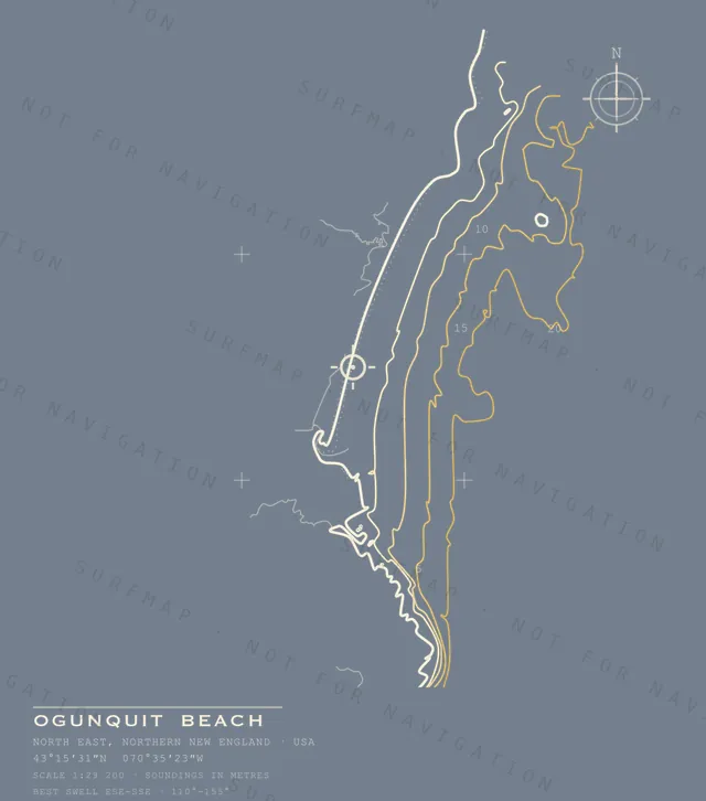 Ogunquit Beach chart, the full artwork printed on the back