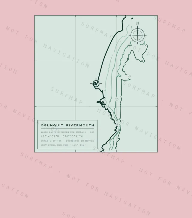 Ogunquit Rivermouth chart, the full artwork printed on the back