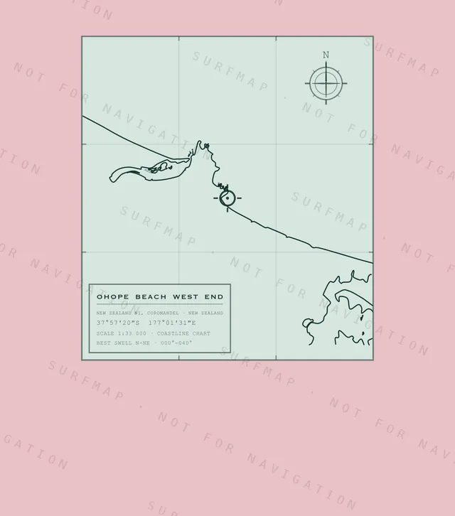Ohope Beach West End chart, the full artwork printed on the back