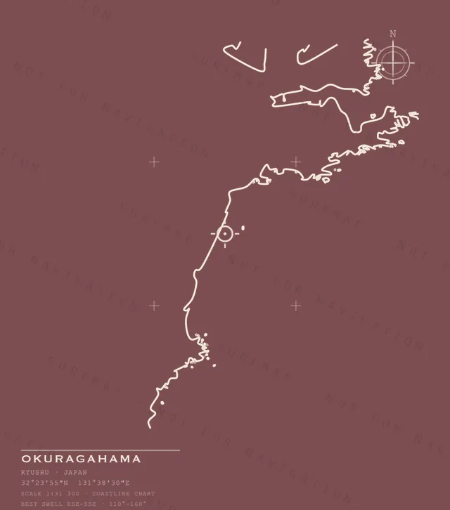 Okuragahama chart, the full artwork printed on the back