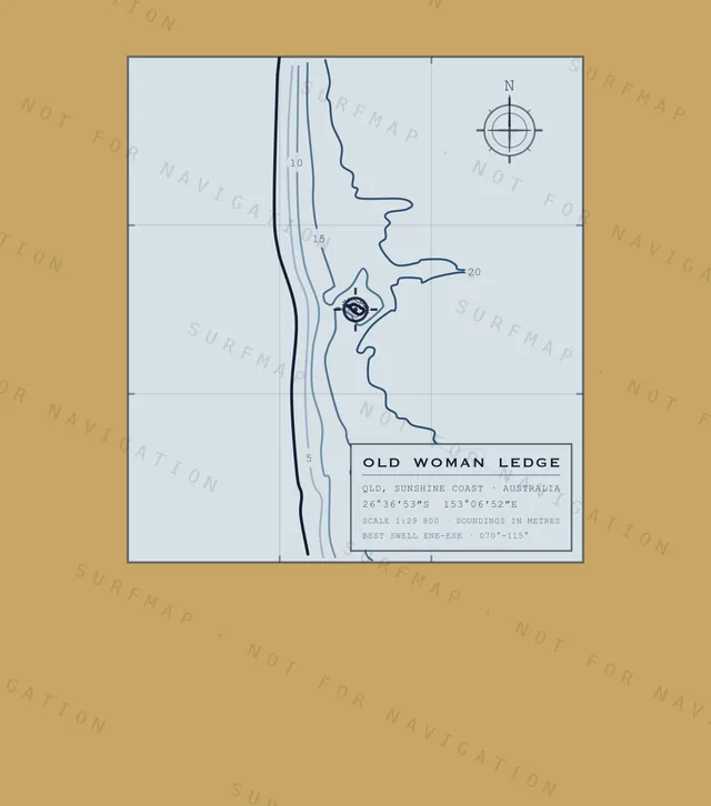 Old Woman Ledge chart, the full artwork printed on the back
