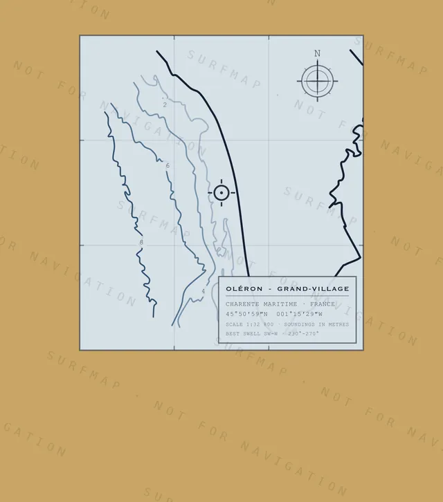Oléron - Grand-Village chart, the full artwork printed on the back