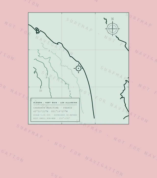Oléron - Vert Bois - Les Allassins chart, the full artwork printed on the back
