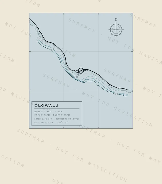 Olowalu chart, the full artwork printed on the back