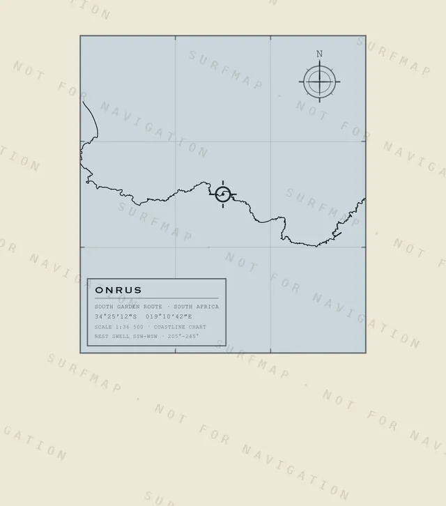 Onrus chart, the full artwork printed on the back