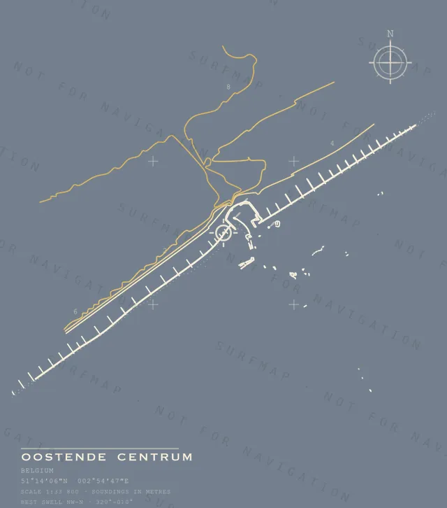 Oostende Centrum chart, the full artwork printed on the back