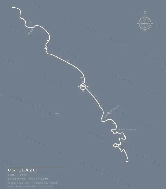 Orillazo chart, the full artwork printed on the back