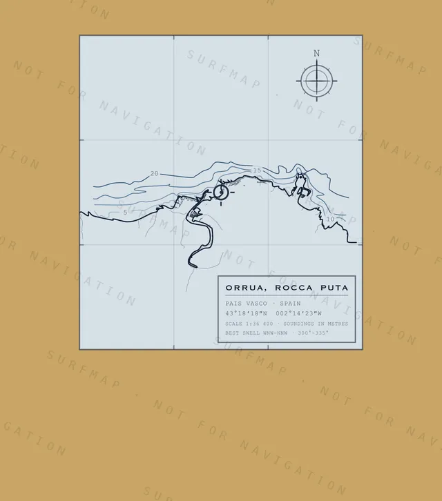 Orrua, Rocca Puta chart, the full artwork printed on the back