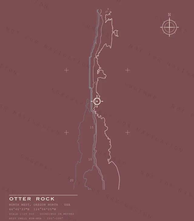Otter Rock chart, the full artwork printed on the back