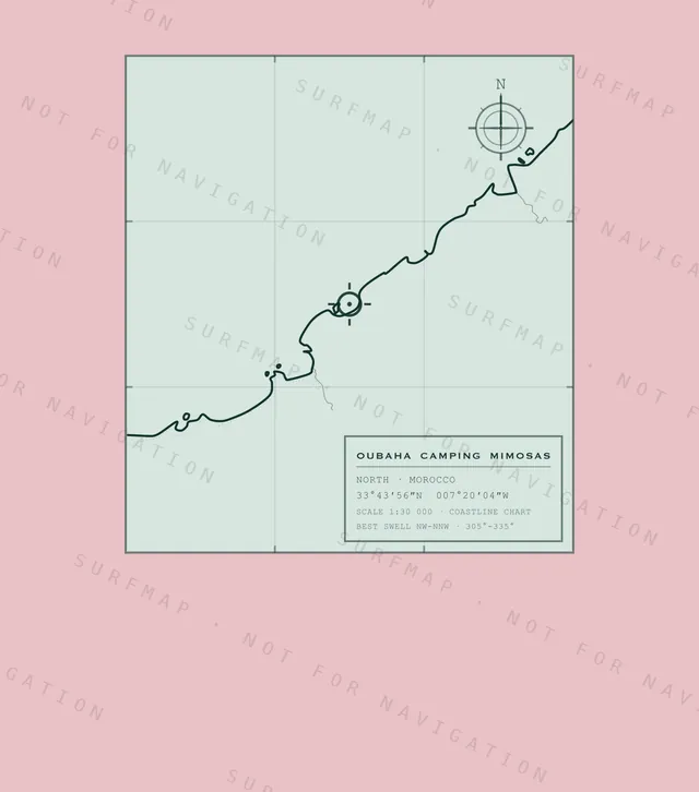 Oubaha Camping Mimosas chart, the full artwork printed on the back