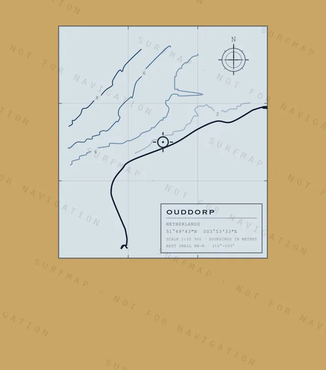 Ouddorp chart, the full artwork printed on the back