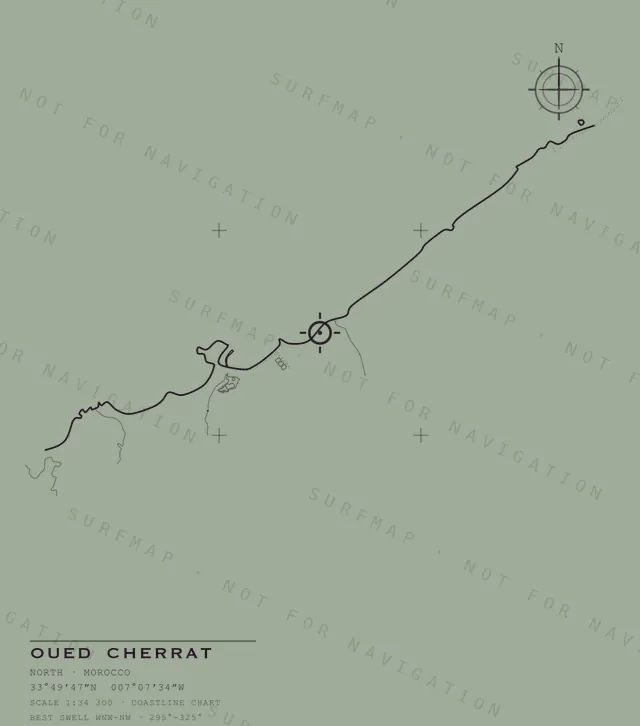 Oued Cherrat chart, the full artwork printed on the back
