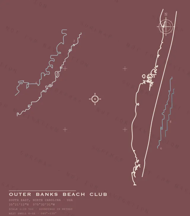 Outer Banks Beach Club chart, the full artwork printed on the back