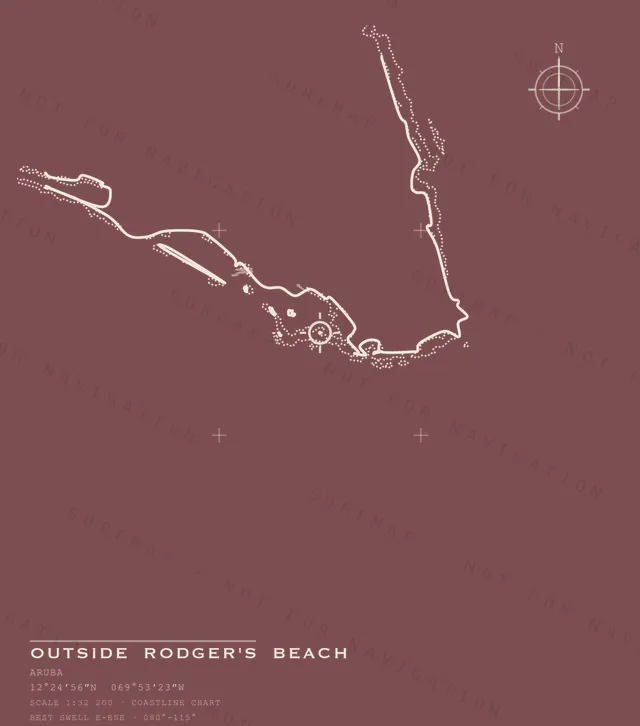 Outside Rodger's Beach chart, the full artwork printed on the back