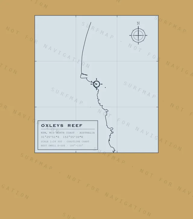 Oxleys Reef chart, the full artwork printed on the back