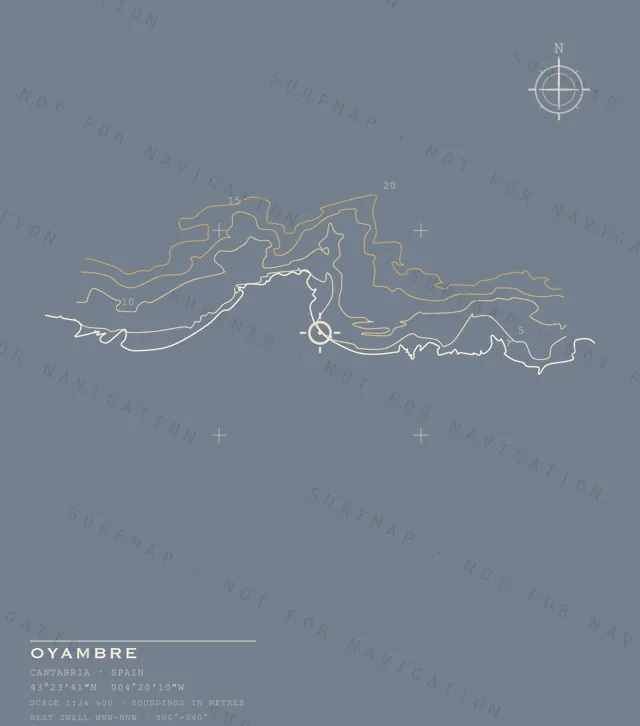Oyambre chart, the full artwork printed on the back