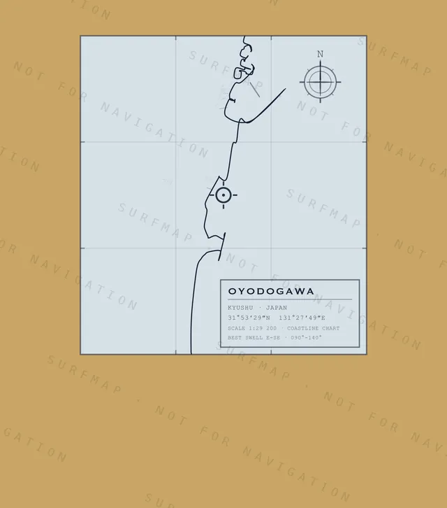 Oyodogawa chart, the full artwork printed on the back