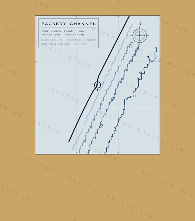 Packery Channel chart, the full artwork printed on the back