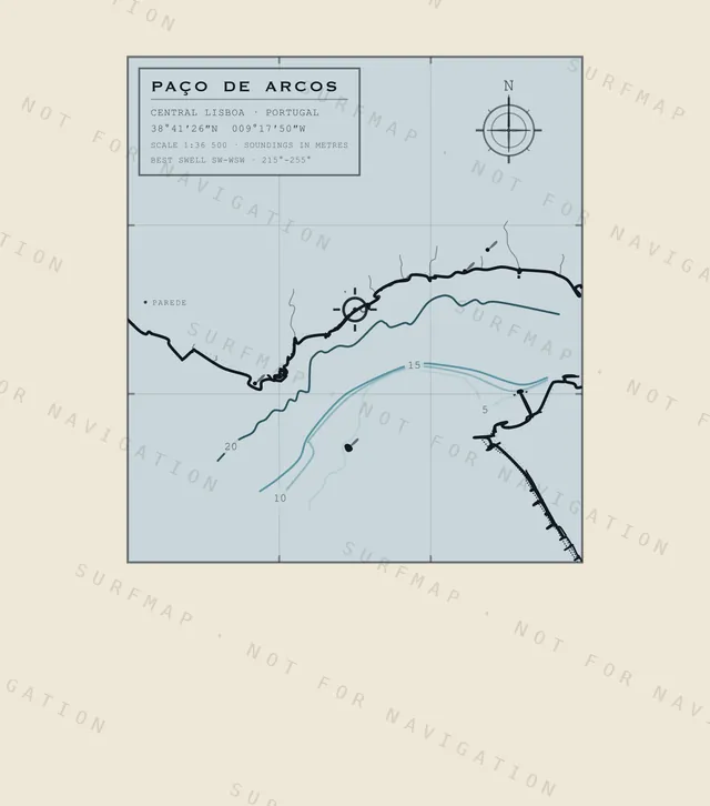 Paço de Arcos chart, the full artwork printed on the back