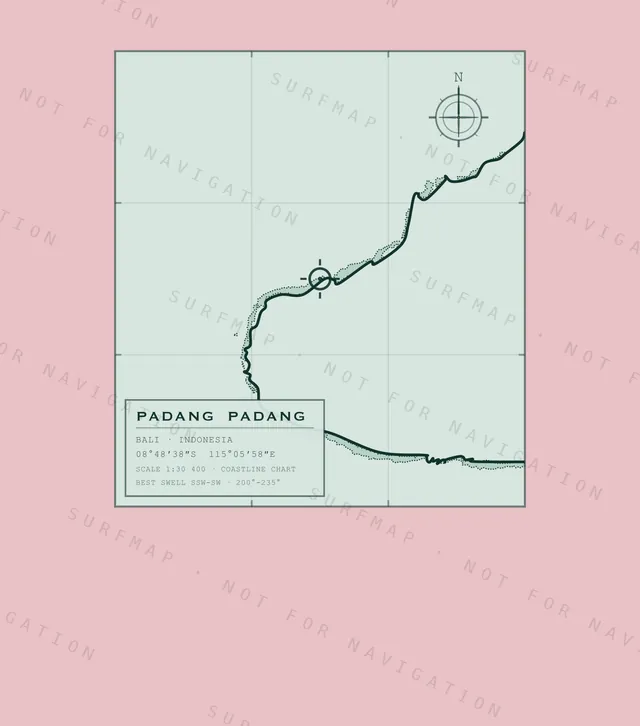 Padang Padang chart, the full artwork printed on the back