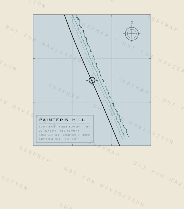 Painter's Hill chart, the full artwork printed on the back