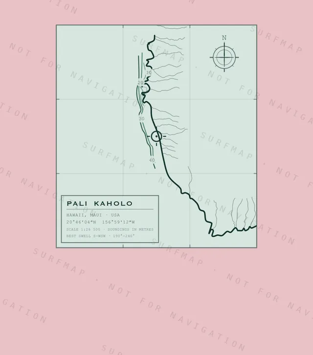 Pali Kaholo chart, the full artwork printed on the back