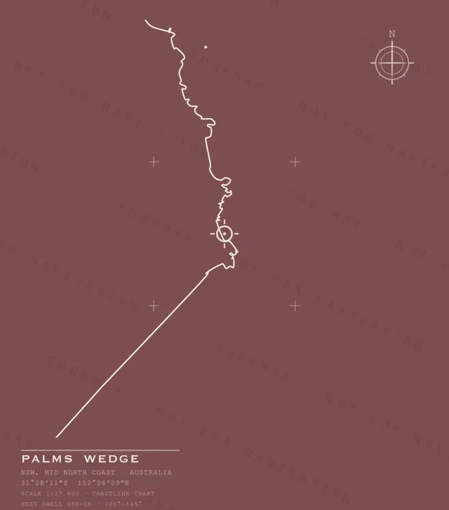 Palms Wedge chart, the full artwork printed on the back