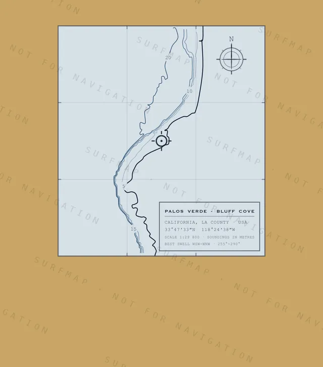 Palos Verde - Bluff Cove chart, the full artwork printed on the back
