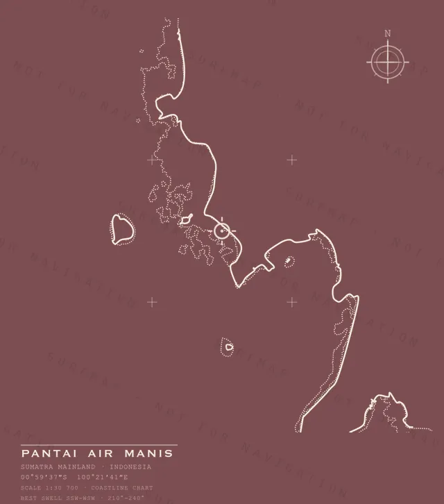 Pantai Air Manis chart, the full artwork printed on the back