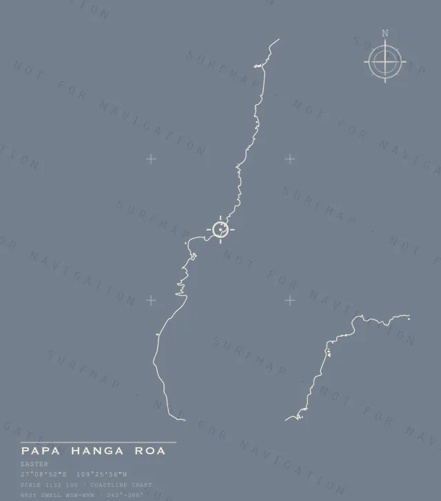 Papa Hanga Roa chart, the full artwork printed on the back