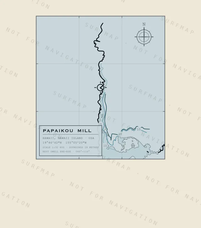 Papaikou Mill chart, the full artwork printed on the back