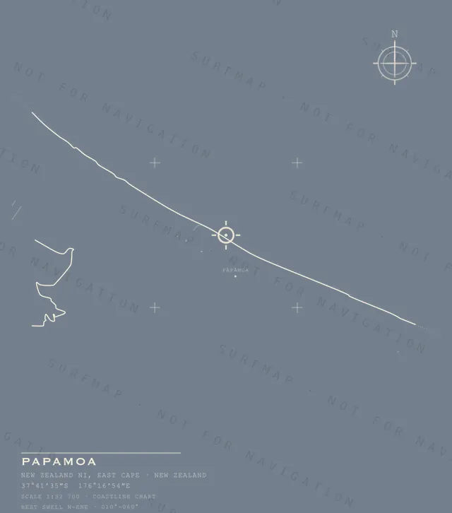 Papamoa chart, the full artwork printed on the back