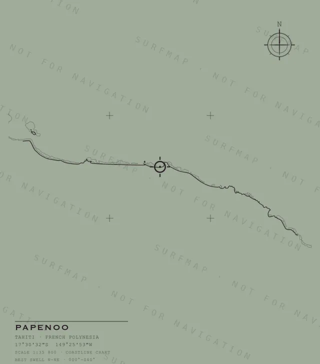 Papenoo chart, the full artwork printed on the back