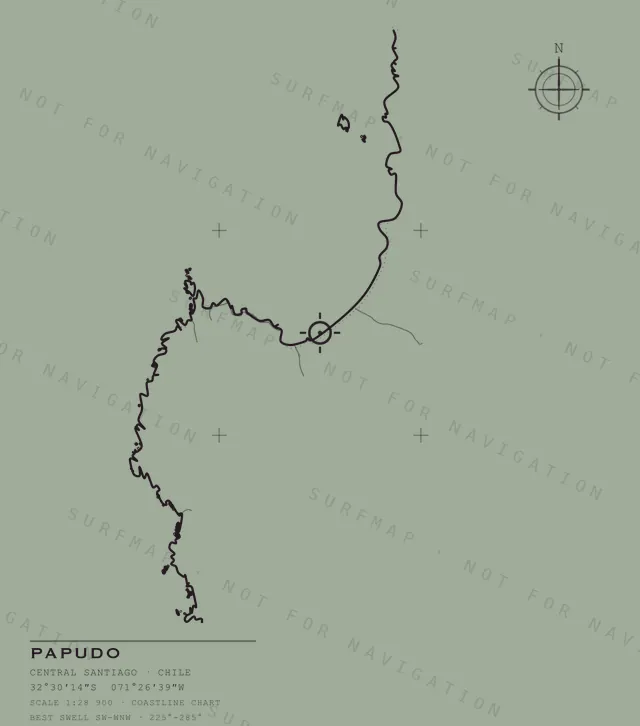 Papudo chart, the full artwork printed on the back