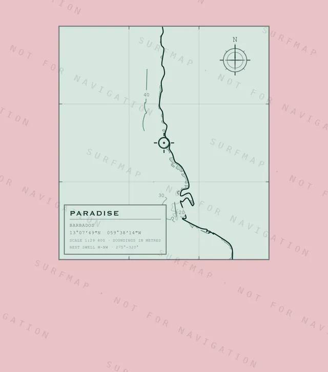 Paradise chart, the full artwork printed on the back