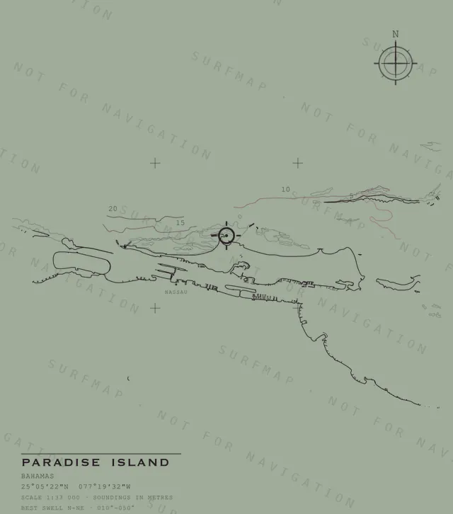 Paradise Island chart, the full artwork printed on the back