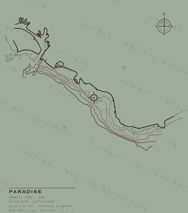 Paradise chart, the full artwork printed on the back