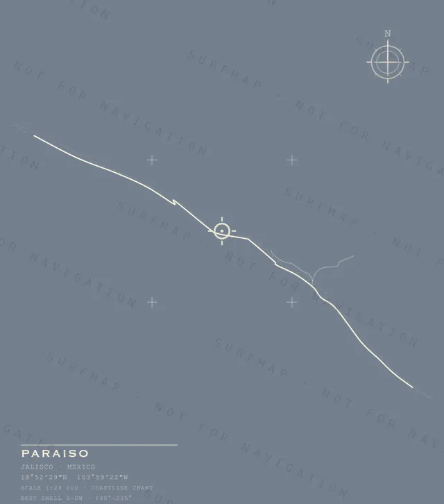 Paraiso chart, the full artwork printed on the back