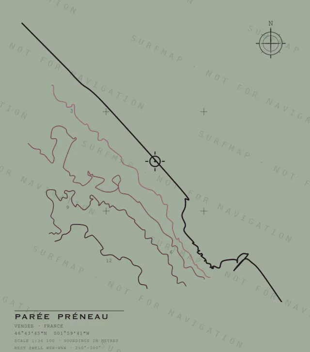 Parée Préneau chart, the full artwork printed on the back